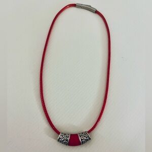 Sterling silver & leather chord necklace with Celtic pendant